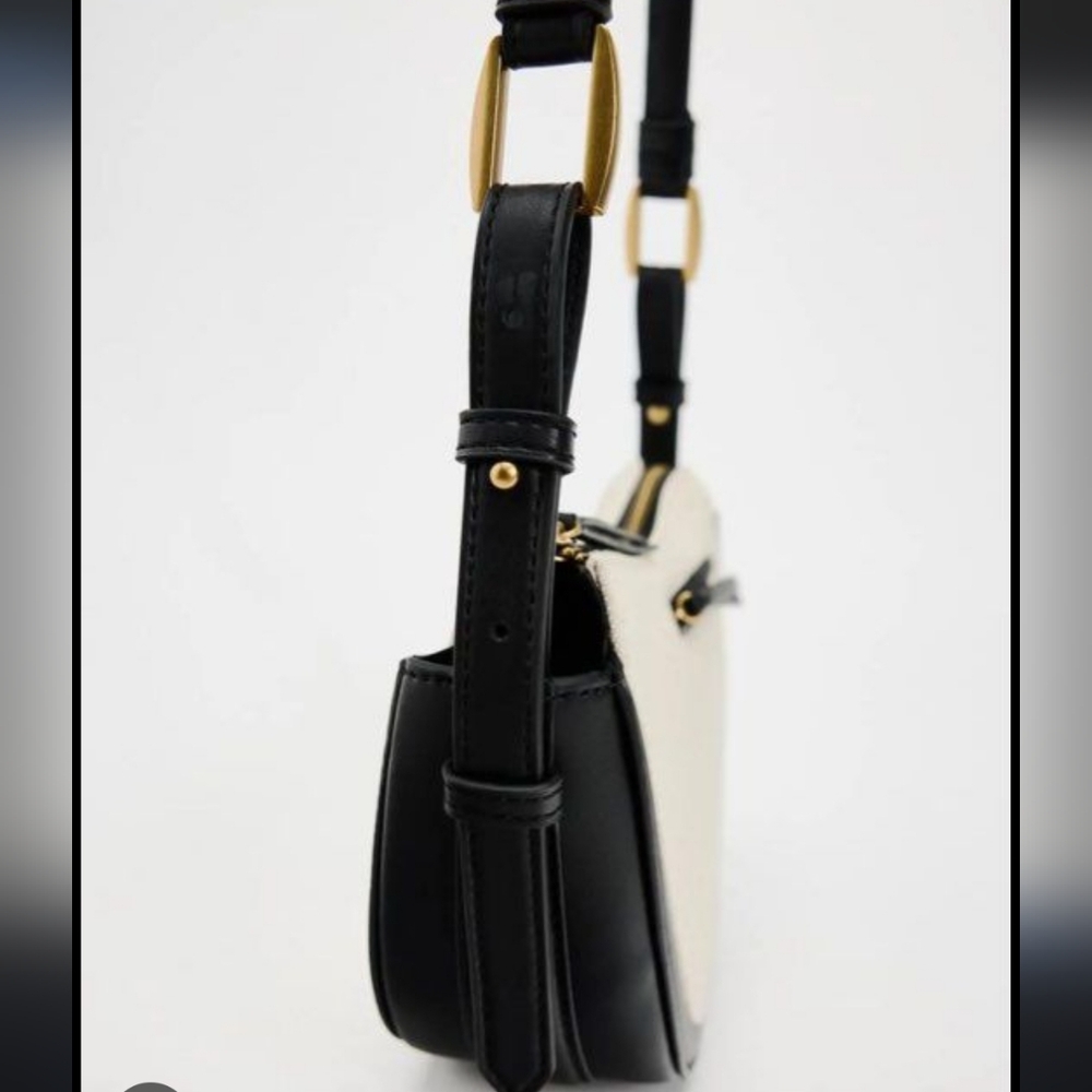 Zara | Canvas Crossbody Saddle Bag - Picture 7 of 9